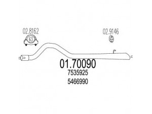 MTS 01.70090 išleidimo kolektorius 
 Išmetimo sistema -> Išmetimo vamzdžiai
5466990, 7535925