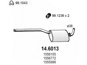 ASSO 14.6013 vidurinis duslintuvas 
 Išmetimo sistema -> Duslintuvas
1556155, 1556772, 1571793, 5019211