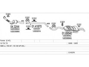 MTS C310276006530 išmetimo sistema 
 Išmetimo sistema -> Išmetimo sistema, visa