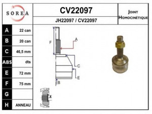 EAI CV22097K jungčių komplektas, kardaninis velenas 
 Ratų pavara -> Sujungimai/komplektas