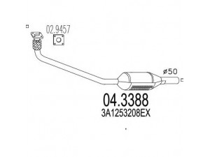 MTS 04.3388 katalizatoriaus keitiklis 
 Išmetimo sistema -> Katalizatoriaus keitiklis
3A1253208EX