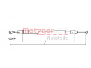 METZGER 10.9836 trosas, stovėjimo stabdys 
 Stabdžių sistema -> Valdymo svirtys/trosai
639 427 0538