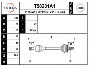 EAI T58231A1 kardaninis velenas 
 Ratų pavara -> Kardaninis velenas