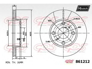 MAXTECH 861212.6060 stabdžių diskas
43512-0D010, 43512-52020, 43512-52050