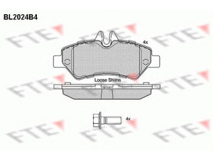FTE BL2024B4 stabdžių trinkelių rinkinys, diskinis stabdys 
 Techninės priežiūros dalys -> Papildomas remontas
2E0 698 451