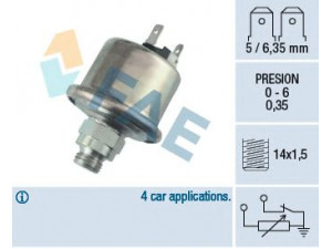 FAE 14910 siuntimo blokas, alyvos slėgis 
 Elektros įranga -> Jutikliai
77 00 754 383