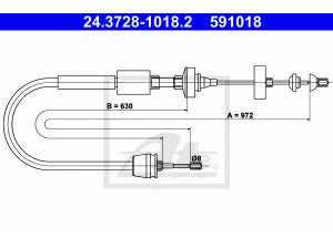 ATE 24.3728-1018.2 sankabos trosas 
 Dviratė transporto priemonės -> Kabeliai ir tachometro velenaai -> Sankabos trosas
77 00 429 330, 77 00 843 206