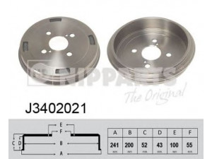 NIPPARTS J3402021 stabdžių būgnas 
 Stabdžių sistema -> Būgninis stabdys -> Stabdžių būgnas
42431-52020, 42431-52021