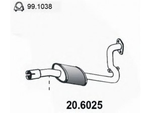 ASSO 20.6025 vidurinis duslintuvas 
 Išmetimo sistema -> Duslintuvas
B33L2055XB, B33L2055XC