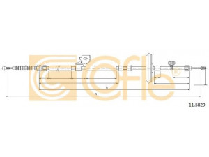 COFLE 11.5829 trosas, stovėjimo stabdys 
 Stabdžių sistema -> Valdymo svirtys/trosai
13367630, 522100, 522124