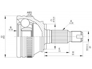 OPEN PARTS CVJ5553.10 jungčių komplektas, kardaninis velenas 
 Ratų pavara -> Sujungimai/komplektas
TDJ100470