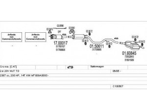 MTS C100607013325 išmetimo sistema 
 Išmetimo sistema -> Išmetimo sistema, visa
