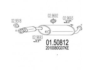 MTS 01.50812 vidurinis duslintuvas 
 Išmetimo sistema -> Duslintuvas
2010080G07KE