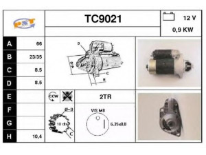 SNRA TC9021 starteris 
 Elektros įranga -> Starterio sistema -> Starteris
9549443080, 95580166