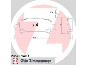 ZIMMERMANN 23572.140.1 stabdžių trinkelių rinkinys, diskinis stabdys 
 Techninės priežiūros dalys -> Papildomas remontas
26696FA010, 26696FC000, 26696FC001