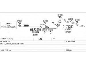 MTS C250324005461 išmetimo sistema 
 Išmetimo sistema -> Išmetimo sistema, visa