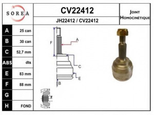 EAI CV22412K jungčių komplektas, kardaninis velenas 
 Ratų pavara -> Sujungimai/komplektas