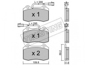 TRUSTING 260.0 stabdžių trinkelių rinkinys, diskinis stabdys 
 Techninės priežiūros dalys -> Papildomas remontas
9949509, 9949533, 9950812, 77362227