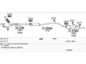 MTS C260285006192 išmetimo sistema 
 Išmetimo sistema -> Išmetimo sistema, visa
