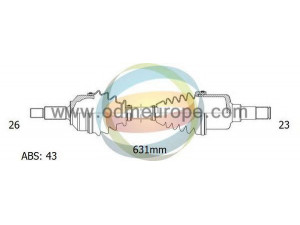 ODM-MULTIPARTS 18-271331 kardaninis velenas 
 Ratų pavara -> Kardaninis velenas