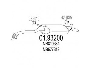 MTS 01.93200 galinis duslintuvas 
 Išmetimo sistema -> Duslintuvas
MB577313, MB810334