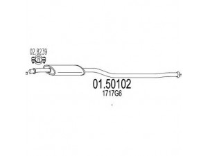 MTS 01.50102 vidurinis duslintuvas 
 Išmetimo sistema -> Duslintuvas
1717G6