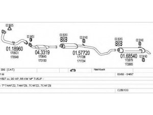 MTS C260133006038 išmetimo sistema 
 Išmetimo sistema -> Išmetimo sistema, visa