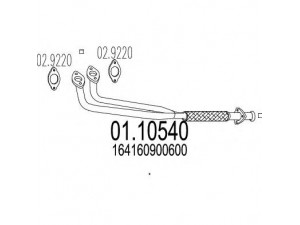 MTS 01.10540 išleidimo kolektorius 
 Išmetimo sistema -> Išmetimo vamzdžiai
164160900600