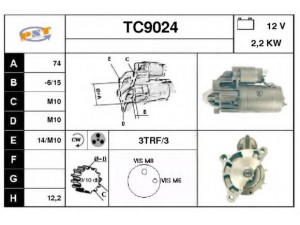 SNRA TC9024 starteris 
 Elektros įranga -> Starterio sistema -> Starteris
9625382480, 147363808, 147548908