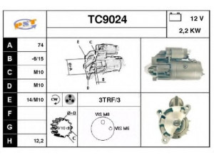 SNRA TC9024 starteris 
 Elektros įranga -> Starterio sistema -> Starteris
9625382480, 147363808, 147548908