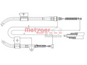 METZGER 17.0334 trosas, stovėjimo stabdys 
 Stabdžių sistema -> Valdymo svirtys/trosai
1954195, 1961867, 36530-0F600, 36530-0F601