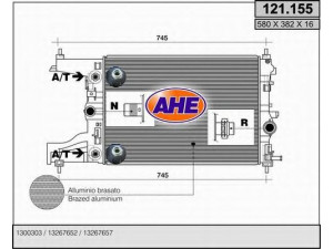 AHE 121.155 radiatorius, variklio aušinimas 
 Aušinimo sistema -> Radiatorius/alyvos aušintuvas -> Radiatorius/dalys
1300303