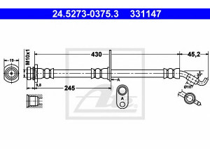 ATE 24.5273-0375.3 stabdžių žarnelė 
 Stabdžių sistema -> Stabdžių žarnelės
71742814, 51550-79J00