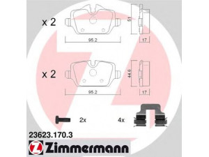 ZIMMERMANN 23623.170.3 stabdžių trinkelių rinkinys, diskinis stabdys 
 Techninės priežiūros dalys -> Papildomas remontas
3421 6 767 145, 3421 6 767 146