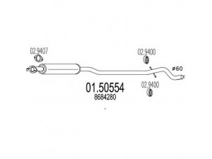 MTS 01.50554 vidurinis duslintuvas 
 Išmetimo sistema -> Duslintuvas
8684280