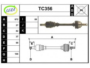 SERA TC356 kardaninis velenas 
 Ratų pavara -> Kardaninis velenas
3272GZ, 3272AW, 3272GY