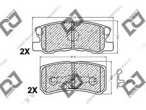 DJ PARTS BP1019 stabdžių trinkelių rinkinys, diskinis stabdys 
 Techninės priežiūros dalys -> Papildomas remontas
4605A265, 4605A447, MN102134, MN102628