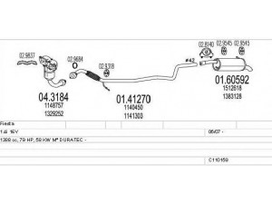 MTS C110159003870 išmetimo sistema 
 Išmetimo sistema -> Išmetimo sistema, visa