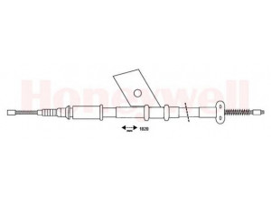 BENDIX 434362B trosas, stovėjimo stabdys 
 Stabdžių sistema -> Valdymo svirtys/trosai
3653121B00