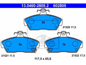 ATE 13.0460-2805.2 stabdžių trinkelių rinkinys, diskinis stabdys 
 Techninės priežiūros dalys -> Papildomas remontas
GBP90314