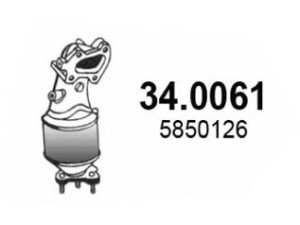 ASSO 34.0061 katalizatoriaus keitiklis 
 Išmetimo sistema -> Katalizatoriaus keitiklis
55187620, 55354249, 5850126, 5854236