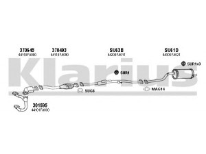 KLARIUS 800036U išmetimo sistema 
 Išmetimo sistema -> Išmetimo sistema, visa