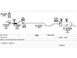 MTS C260741015003 išmetimo sistema 
 Išmetimo sistema -> Išmetimo sistema, visa
