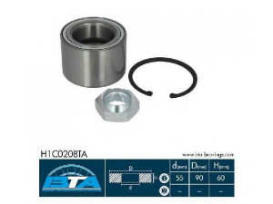 BTA H1C020BTA rato guolio komplektas 
 Ašies montavimas/vairavimo mechanizmas/ratai -> Rato stebulė/montavimas -> Rato guolis
3350.72, 3350.72