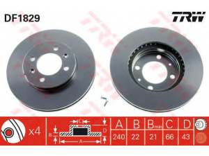 TRW DF1829 stabdžių diskas 
 Stabdžių sistema -> Diskinis stabdys -> Stabdžių diskas
FAM8970, GBD90607, NAM7806, FAM8970