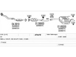 MTS C210422008213 išmetimo sistema 
 Išmetimo sistema -> Išmetimo sistema, visa