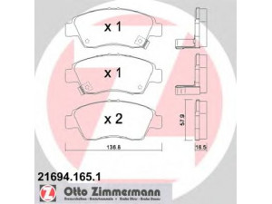 ZIMMERMANN 21694.165.1 stabdžių trinkelių rinkinys, diskinis stabdys 
 Techninės priežiūros dalys -> Papildomas remontas
06450S5AE50, 45022504V10, 45022S04V10