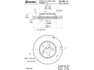 BREMBO 09.B494.10 stabdžių diskas 
 Dviratė transporto priemonės -> Stabdžių sistema -> Stabdžių diskai / priedai
4351247040, 4351247050, 4351247040