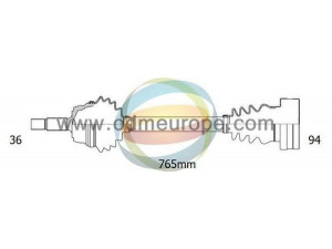 ODM-MULTIPARTS 18-212940 kardaninis velenas 
 Ratų pavara -> Kardaninis velenas
6R0407762