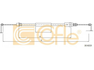 COFLE 10.6215 trosas, stovėjimo stabdys 
 Stabdžių sistema -> Valdymo svirtys/trosai
4745H4, 4745L6, 9616427580, 9630504380